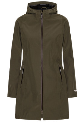 Donkergroene softshell regenjas Daybreak van Ilse Jacobsen
