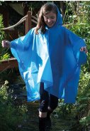 Eenvoudige blauwe kinder regenponcho 2