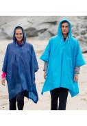 Eenvoudige blauwe regenponcho 2