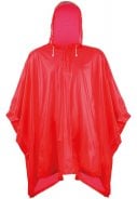 Eenvoudige rode regenponcho