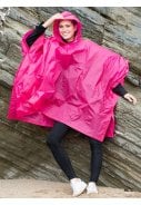 Eenvoudige roze regenponcho 2