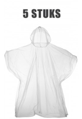 Transparante wegwerp kinder regenponcho's (5 stuks)