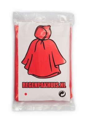 Eenvoudige wegwerp poncho Rood