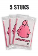 Eenvoudige wegwerp poncho Roze (5 stuks) 