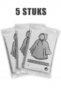 Eenvoudige wegwerp poncho Zilver-grijs (5 stuks)