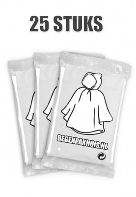 Eenvoudige wegwerp regenponcho's (25 stuks)