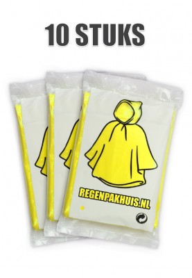 Eenvoudige wegwerp poncho's Geel (10 stuks)