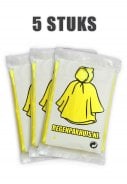 Eenvoudige wegwerp poncho's Geel (5 stuks)