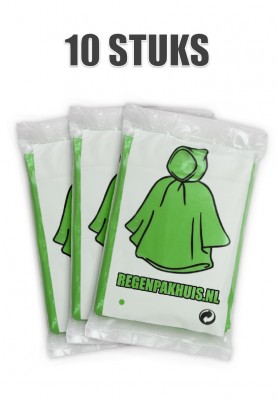 Eenvoudige wegwerp poncho's Groen (10 stuks)