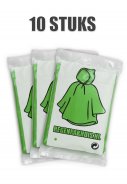 Eenvoudige wegwerp poncho's Groen (10 stuks)