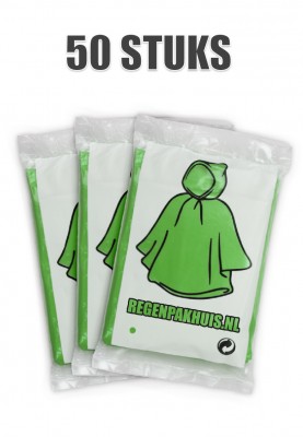 Eenvoudige wegwerp poncho's Groen (50 stuks)