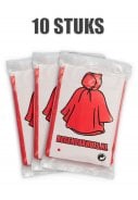 Eenvoudige wegwerp poncho's Rood (10 stuks)