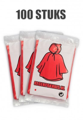 Eenvoudige wegwerp poncho's Rood (100 stuks)