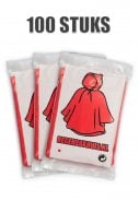 Eenvoudige wegwerp poncho's Rood (100 stuks)