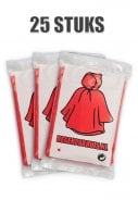 Eenvoudige wegwerp poncho's Rood (25 stuks)