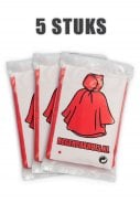 Eenvoudige wegwerp poncho's Rood (5 stuks)