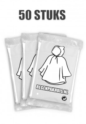 Eenvoudige wegwerp regenponcho's (50 stuks)