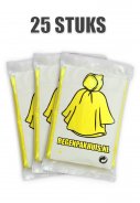 Eenvoudige wegwerp regenponcho's Geel (25 stuks)