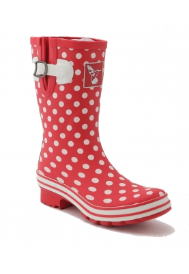 Regenlaars rood met witte stip kort model van Evercratures