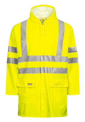 Fluor gele vlam vertragende regenjas van Lyngsøe Rainwear