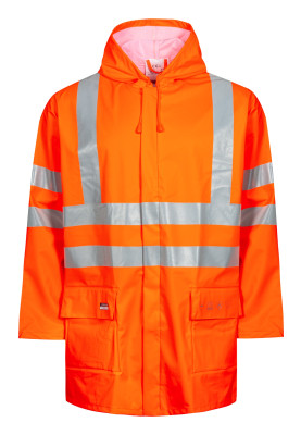 Fluor oranje vlam vertragende regenjas van Lyngsøe Rainwear