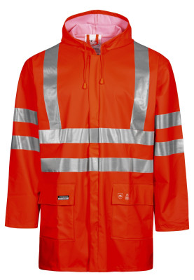 Fluor rood Signaal regenjas van Lyngsøe Rainwear