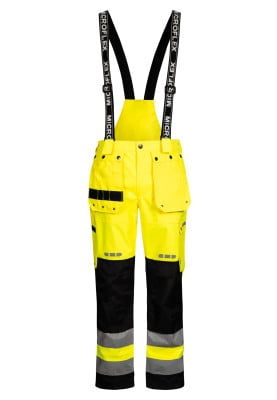 Geel/zwarte Hi-Vis Regenbroek van Lyngsøe Rainwear 