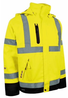 Geel/zwarte Hi-Vis Regenjas van Lyngsøe Rainwear 