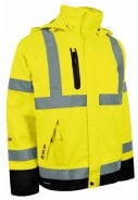 Geel/zwarte Hi-Vis Regenjas van Lyngsøe Rainwear  1
