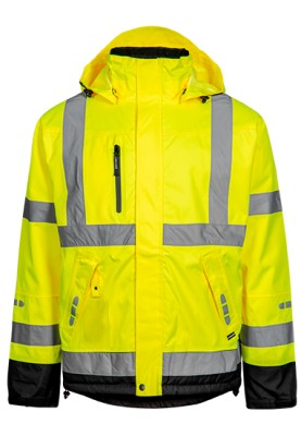 Geel/zwarte Hi-Vis Regenjas van Lyngsøe Rainwear 