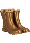 Gold metallic gevoerde Chelsea damesregenlaars Rubber Rain Boots van XQ