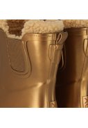 Gold metallic gevoerde Chelsea damesregenlaars Rubber Rain Boots van XQ 4