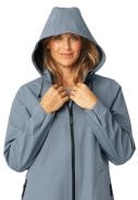Grey Blue softshell A-lijn regenjas van Ilse Jacobsen 3