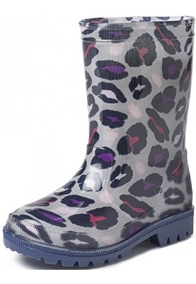 Grijs met leuke print kinder regenlaars Romy