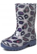 Grijs met leuke print kinder regenlaars Romy 1