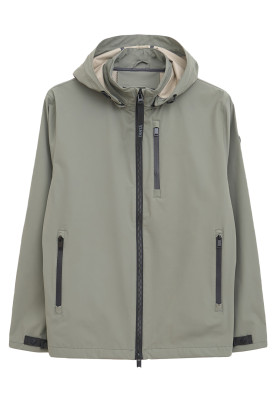 Groen / grijs softshell heren regenjas Stortbui van Tantä