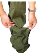 Groen (Olive) extra lange Storm regenbroek met volledige rits en overschoenen 3