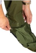 Groen (Olive) extra lange Storm regenbroek met volledige rits en overschoenen 4