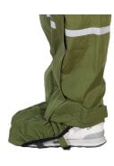 Groen (Olive) extra lange Storm regenbroek met volledige rits en overschoenen 5