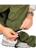 Groen (Olive) extra lange Storm regenbroek met volledige rits en overschoenen 7
