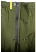Groen (Olive) extra lange Storm regenbroek met volledige rits en overschoenen 8