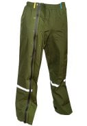 Groen (Olive) Storm 20K regenbroek met volledige rits en overschoenen