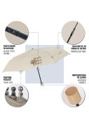 Wit amandel opvouwbare paraplu van Perletti 5