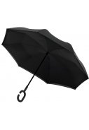 Zwarte Inside out paraplu, dubbeldoeks en windproof 2