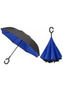 Blauwe Inside Out paraplu, dubbeldoeks en windproof 