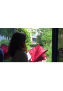 Blauwe Inside Out paraplu, dubbeldoeks en windproof  4
