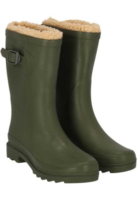 Khaki gevoerde damesregenlaars Rubber Rain Boots van XQ