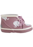 Lage roze (Burlwood) kinderregenlaars met Olifanten Print  2