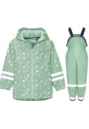 Licht groene Forest Animals regenpak met fleece gevoerd van Playshoes 1