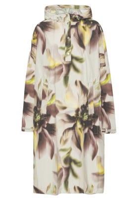 Light Photoristic Flower regenponcho met mouwen van Ilse Jacosen